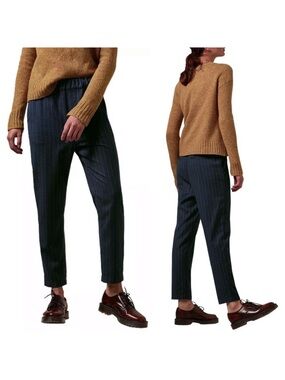 TOAST Alix Pull-On Elastic Waist Wool Blend Trousers Pants Blue size UK12 US8